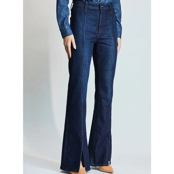 NEW! AG x Emrata and Revolve Anisten Flare Jean Subway with Slit Front Size 32. - Picture 3 of 11